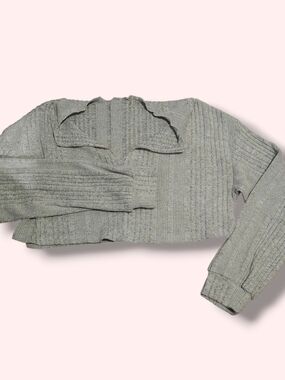 SHEIN Light Gray Ribbed Knit Top